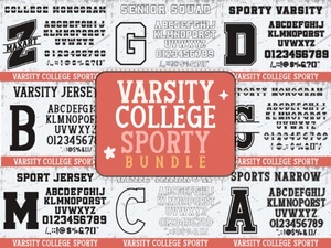 Energize Your Design with the Varsity Sporty Bundle Font